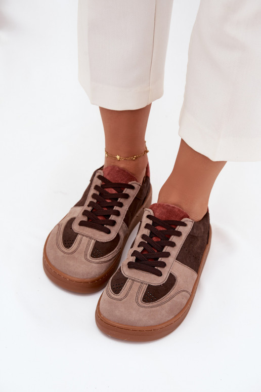 ze semiše Tenisky Barefoot  Zazoo N1277 hnědá  ze semiše Tenisky Barefoot  Zazoo N1277 hnědá