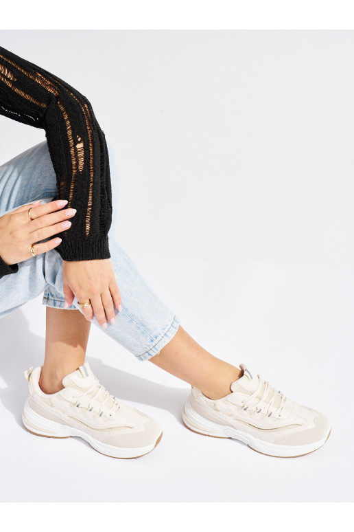 béžové  sportovní obuv s masivním podpatkem béžové  sportovní obuv s masivním podpatkem