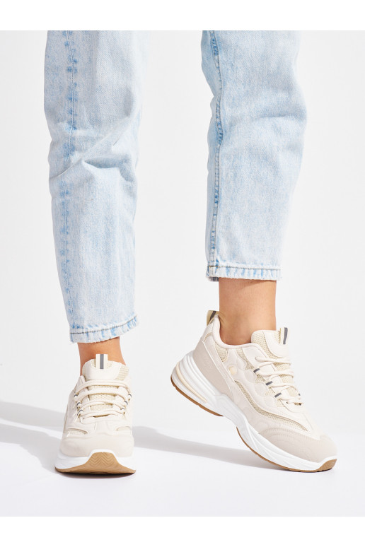 béžové  sportovní obuv s masivním podpatkem béžové  sportovní obuv s masivním podpatkem