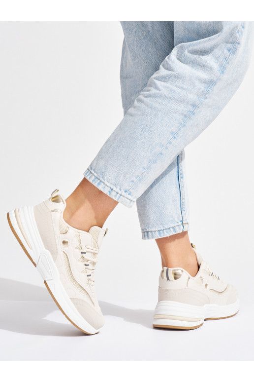 béžové  sportovní obuv s masivním podpatkem béžové  sportovní obuv s masivním podpatkem