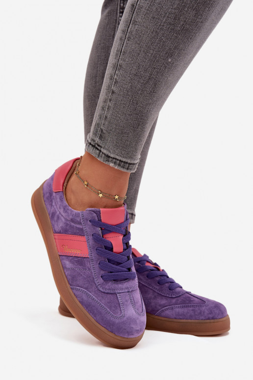 ze semiše Tenisky  Vinceza 79576 Barva fialová ze semiše Tenisky  Vinceza 79576 Barva fialová