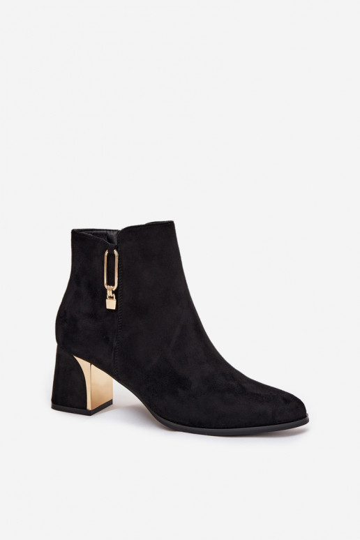 Dámské podpatky Ze zlaté barvymi Detalami Černé Kalivra