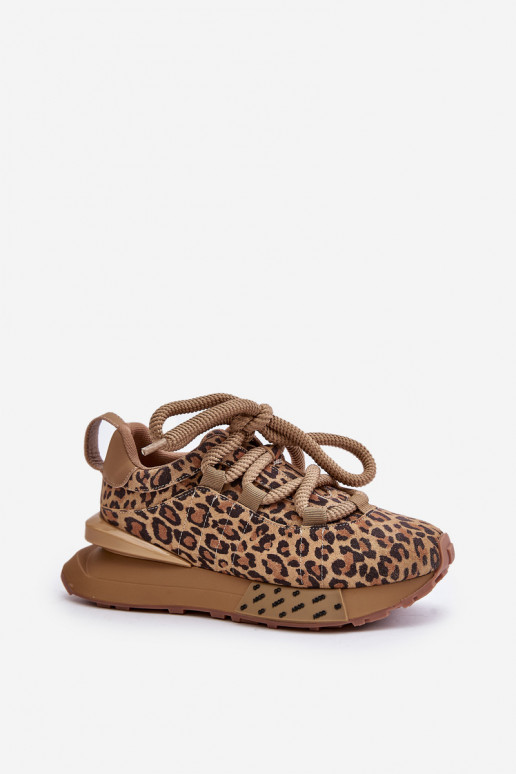 ze semiše Tenisky  s platformou Z Grubym m se vzory leopardí kožešiny Artiker 55C0135 hnědá ze semiše Tenisky  s platformou Z Grubym m se vzory leopardí kožešiny Artiker 55C0135 hnědá
