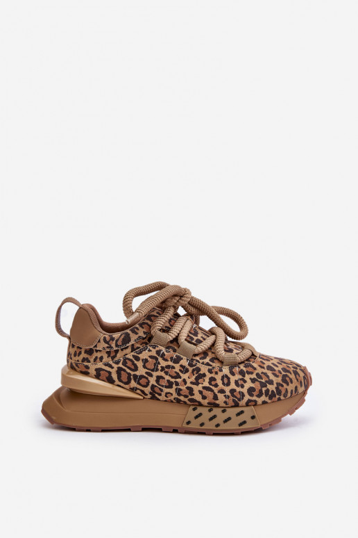 ze semiše Tenisky  s platformou Z Grubym m se vzory leopardí kožešiny Artiker 55C0135 hnědá ze semiše Tenisky  s platformou Z Grubym m se vzory leopardí kožešiny Artiker 55C0135 hnědá