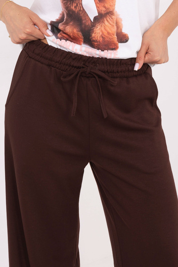 Tmavě hnědé sportovní kalhoty 2