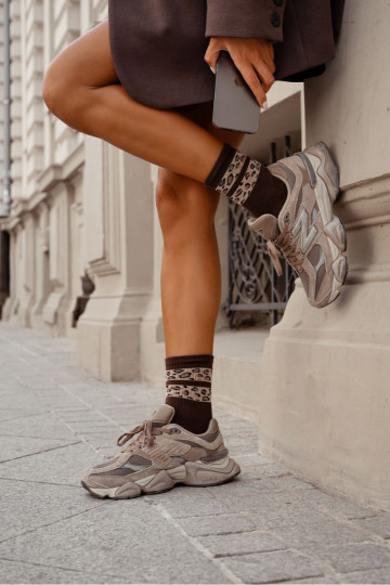 Ponožky  Dwa Puntíkované  hnědá