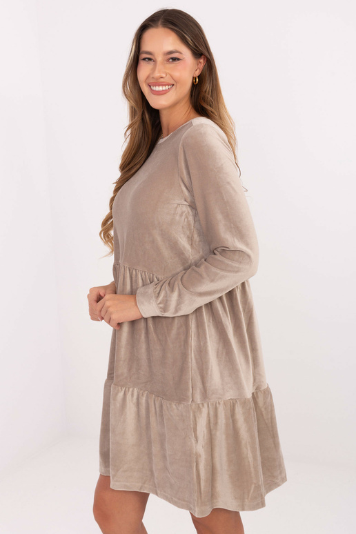 Sukienka-D10040Z30289-ciemny bezowy