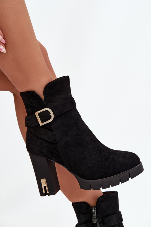 zateplené Dámské podpatky s přezkami Černé Nolivira zateplené Dámské podpatky s přezkami Černé Nolivira