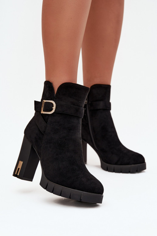 zateplené Dámské podpatky s přezkami Černé Nolivira zateplené Dámské podpatky s přezkami Černé Nolivira