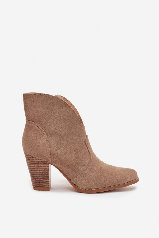 Dámské podpatky Z z eko semišeu béžové Elvirae