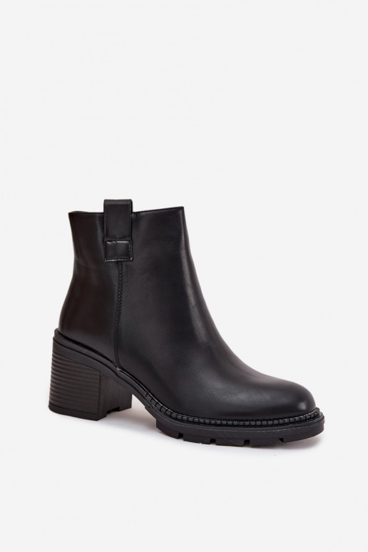 zateplené Dámské podpatky z ekologické kůže s podpatky Černé Alvena zateplené Dámské podpatky z ekologické kůže s podpatky Černé Alvena