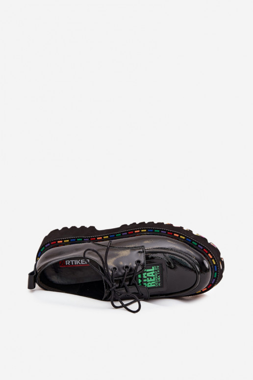 s efektem laku  boty  Artiker 57C0172 Černé