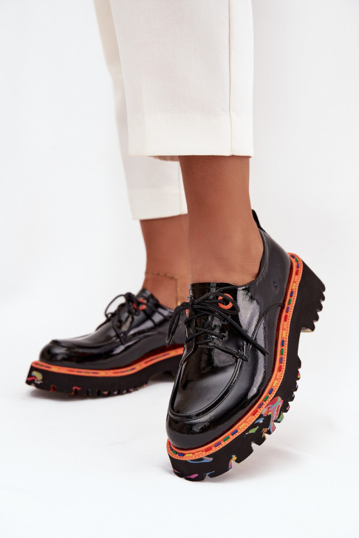  boty  s efektem laku Artiker 57C0176 Černé