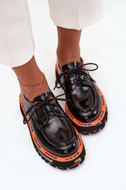  boty  s efektem laku Artiker 57C0176 Černé