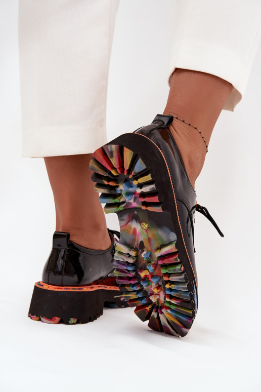  boty  s efektem laku Artiker 57C0176 Černé