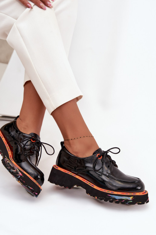  boty  s efektem laku Artiker 57C0176 Černé