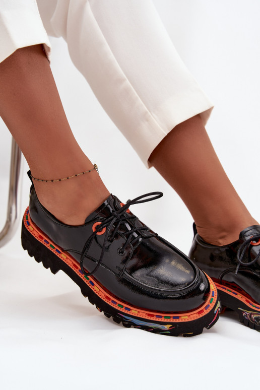  boty  s efektem laku Artiker 57C0176 Černé