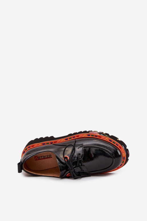  boty  s efektem laku Artiker 57C0176 Černé