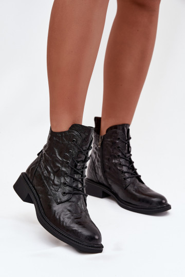 Dámské podpatky Z Naturalnej Skóry zateplené Artiker 57C1006 Černé