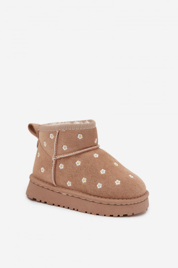 Sněhule Dětské Ozdobione s květinovými motivyuszkami béžové Gracina 2