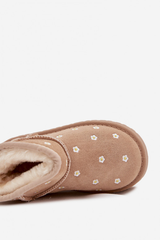 Sněhule Dětské Ozdobione s květinovými motivyuszkami béžové Gracina