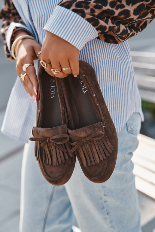 Dámské mokasíny se střapci I Kokardką khaki Olivianne Dámské mokasíny se střapci I Kokardką khaki Olivianne