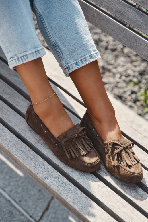 Dámské mokasíny se střapci I Kokardką khaki Olivianne Dámské mokasíny se střapci I Kokardką khaki Olivianne