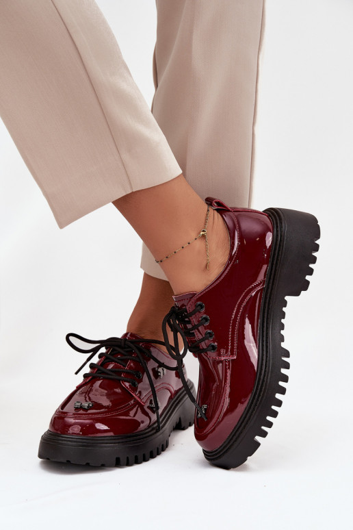 s efektem laku  boty  Z Przypinkami Artiker 57C0336 vínová