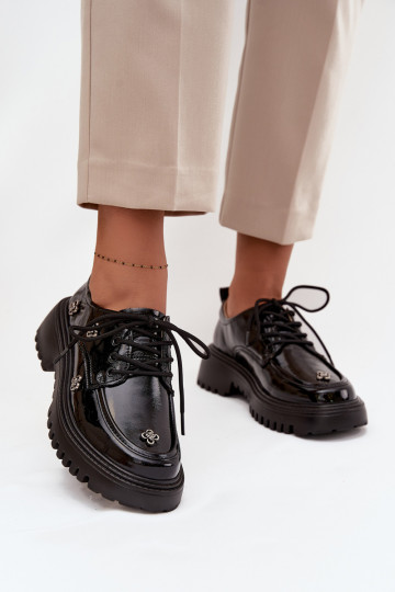 s efektem laku  boty  Z Przypinkami Artiker 57C0333 Černé 2