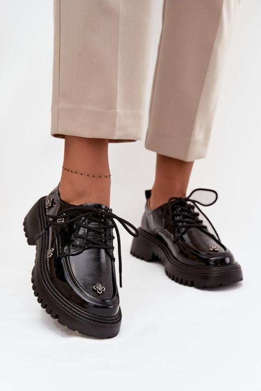 s efektem laku  boty  Z Przypinkami Artiker 57C0333 Černé