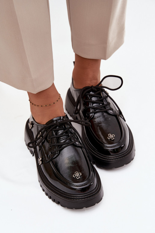 s efektem laku  boty  Z Przypinkami Artiker 57C0333 Černé