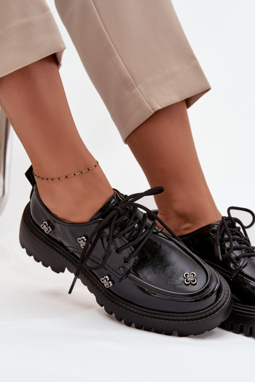 s efektem laku  boty  Z Przypinkami Artiker 57C0333 Černé