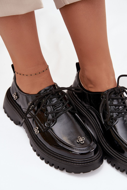 s efektem laku  boty  Z Przypinkami Artiker 57C0333 Černé