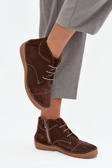  boty  Z Przeszyciami  Artiker 57C2117 hnědá