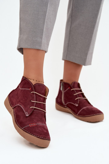  boty  Z Przeszyciami  Artiker 57C2116 vínová 2