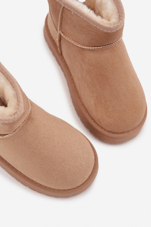 Sněhule Dětské  zateplené s kožešinou uvnitř béžové Mireya