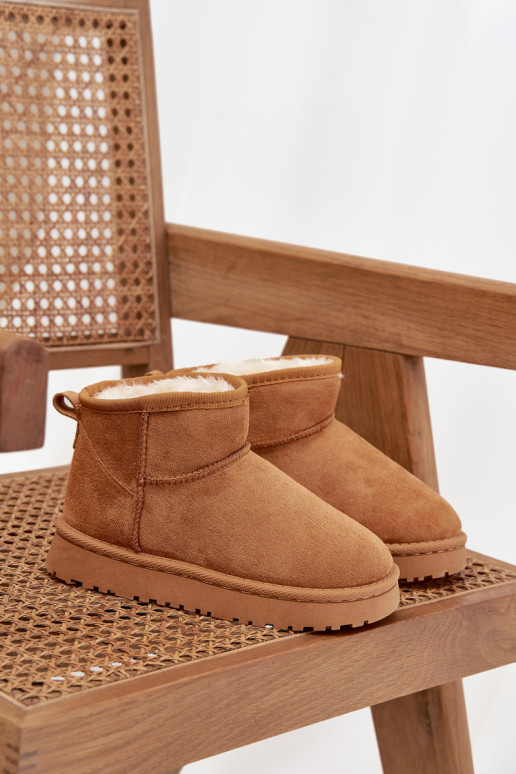 Sněhule Dětské  zateplené s kožešinou uvnitř hnědáMireya Sněhule Dětské  zateplené s kožešinou uvnitř hnědáMireya