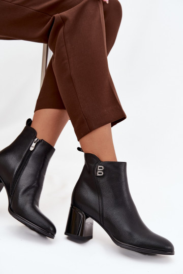 zateplené Dámské podpatky Z Naturalnej Skóry s podpatky Černé Jovelle