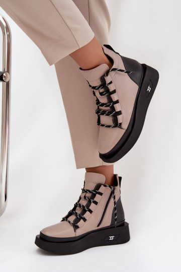 Dřeváky  s platformou zateplené Artiker 55C0884 béžové