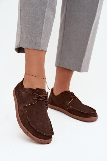 boty  Typu Barefoot Z Naturalnego Zamszu Zazoo 327 Czekoladowe 2
