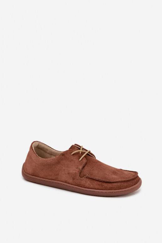 boty  Typu Barefoot Z Naturalnego Zamszu Zazoo 327 hnědá
