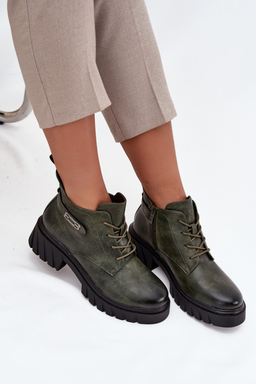  zateplené Dámské podpatky  se zdobenými podpatky khaki Therisse