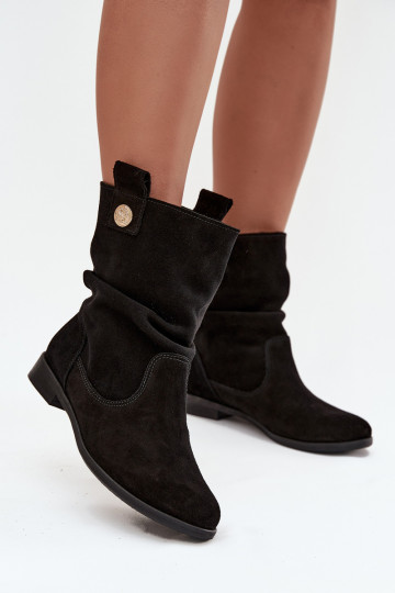 Semišové boty   zateplené Zazoo 4210 Černé