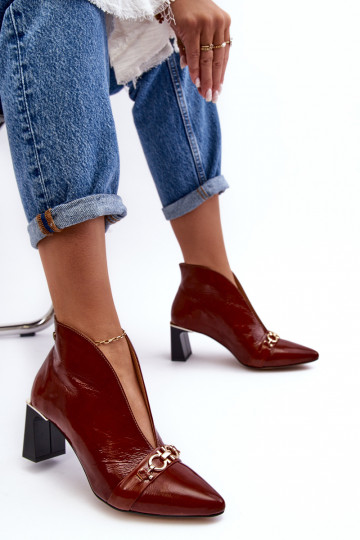 Dřeváky s podpatky  05262-02 hnědá