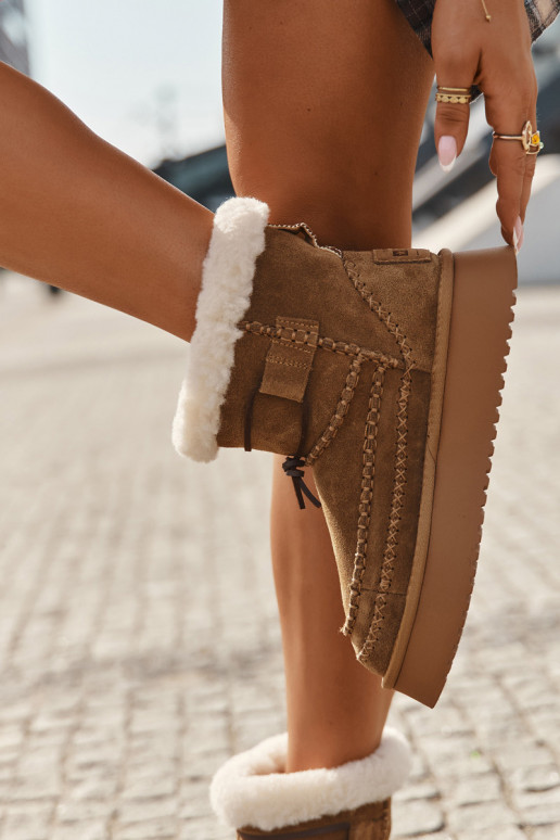 ze semiše Sněhule   Przeszyciami Big Star SS274373 Camel ze semiše Sněhule   Przeszyciami Big Star SS274373 Camel