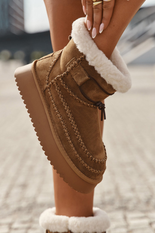 ze semiše Sněhule   Przeszyciami Big Star SS274373 Camel ze semiše Sněhule   Przeszyciami Big Star SS274373 Camel