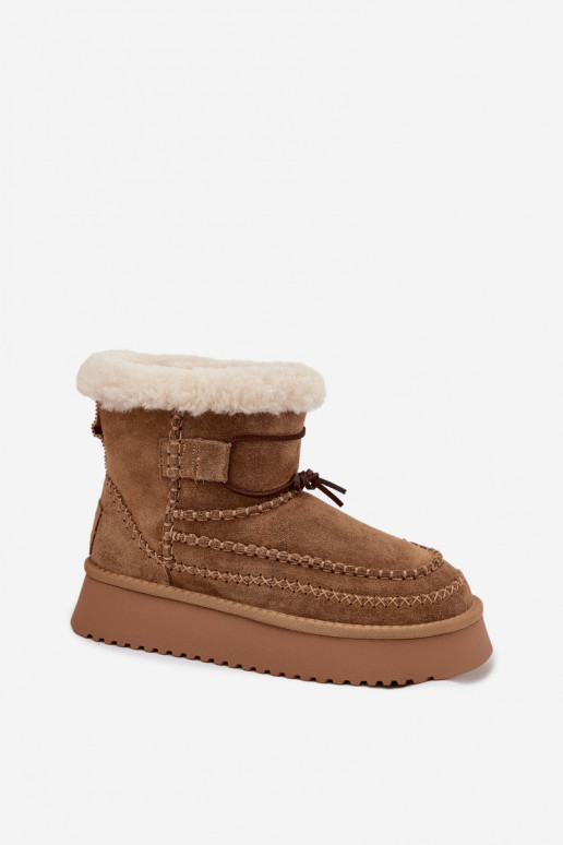 ze semiše Sněhule   Przeszyciami Big Star SS274373 Camel ze semiše Sněhule   Przeszyciami Big Star SS274373 Camel