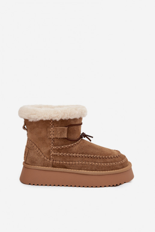 ze semiše Sněhule   Przeszyciami Big Star SS274373 Camel ze semiše Sněhule   Przeszyciami Big Star SS274373 Camel