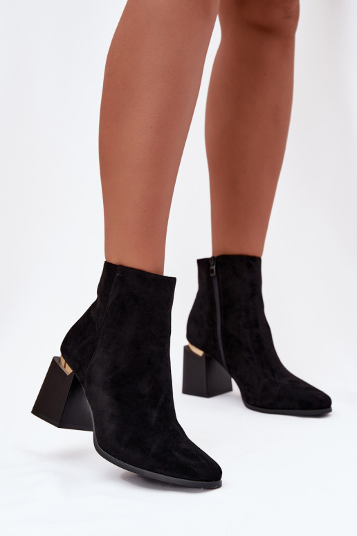 zateplené Dámské podpatky Z z eko semišeu Černé Brivelle