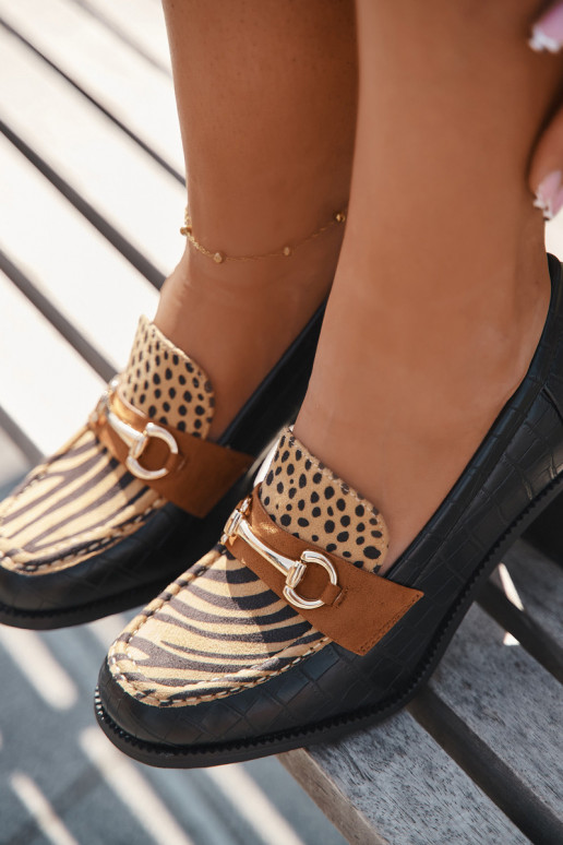 boty  s podpatky s potiskem I zlaté barvym Detalem Černé a-béžové Novella boty  s podpatky s potiskem I zlaté barvym Detalem Černé a-béžové Novella